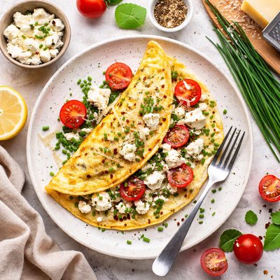 Image of Feta Parmesan Chive Omelette