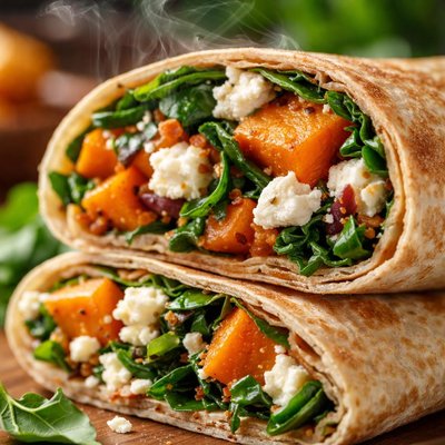 Image of Feta Spinach and Sweet Potato Wrap