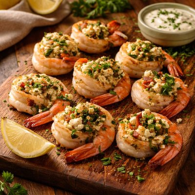 Image of Feta Stuffed Shrimp Appetizer