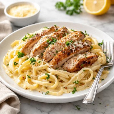 Image of Vegan Fettuccine Alfredo with Chicken