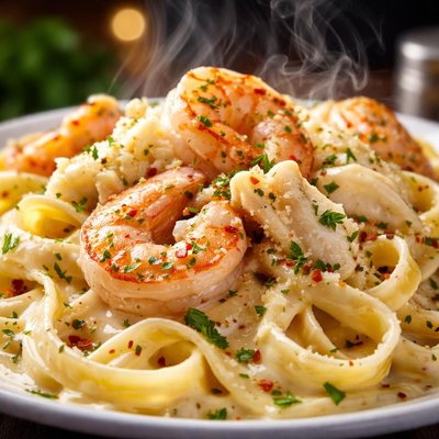 Image of Fettuccine Alfredo with Shrimp Crab Meat