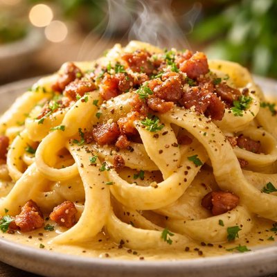 Image of Vegetarian Fettuccine Carbonara