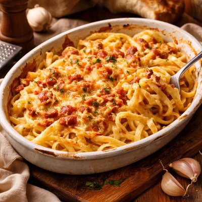 Image of Fettuccine Gratinati Al Prosciutto