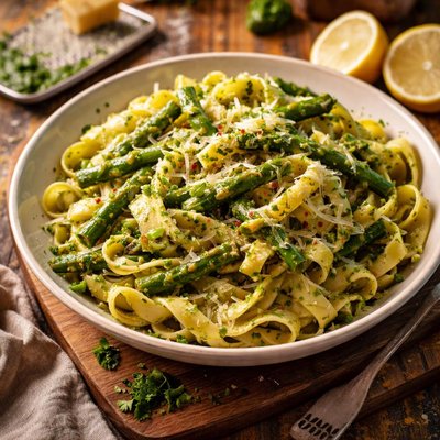 Image of Fettuccine with Asparagus Pesto