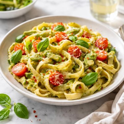 Image of Fettuccine with Avocado Tomato Sauce