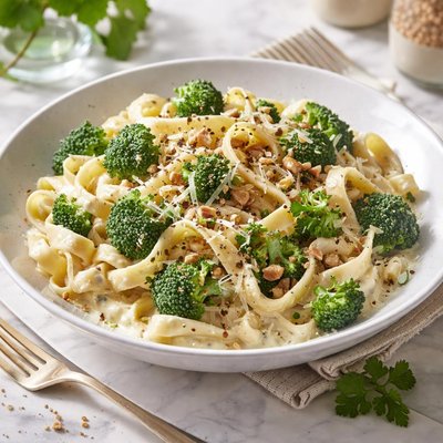 Image of Fettuccine with Gorgonzola Sauce and Broccoli
