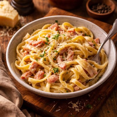 Image of Fettuccine with Ham and Cream