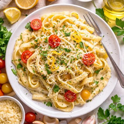 Image of Fettuccine with Herbed Cheese Sauce