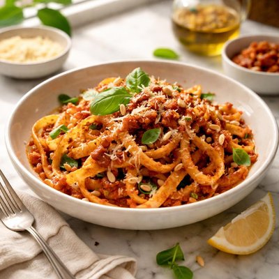 Image of Fettuccine with Sun Dried Tomato Pesto