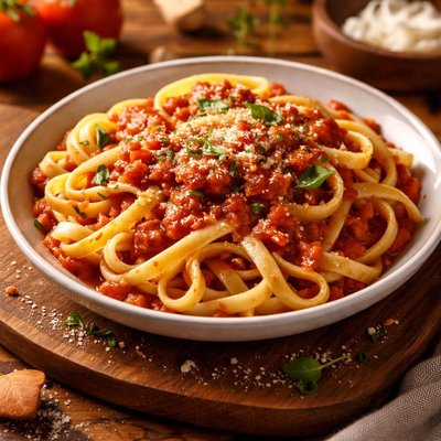 Image of Vegan Fettuccine with Tomato Sauce