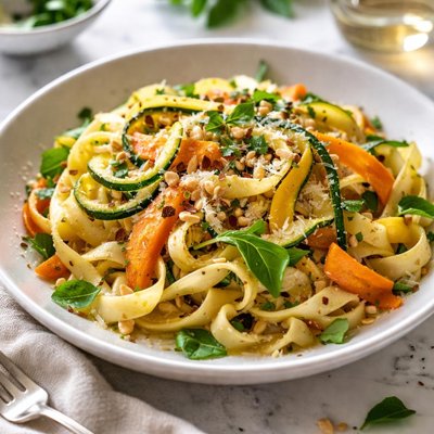 Image of Fettuccine with Vegetable Ribbons
