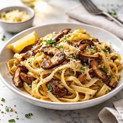 Image of Fettuccini with Shiitake and Garlic Butter