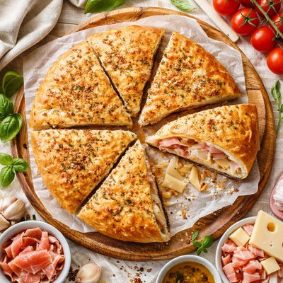 Image of Ficazza Focaccia Pie with Ham Cheese Filling