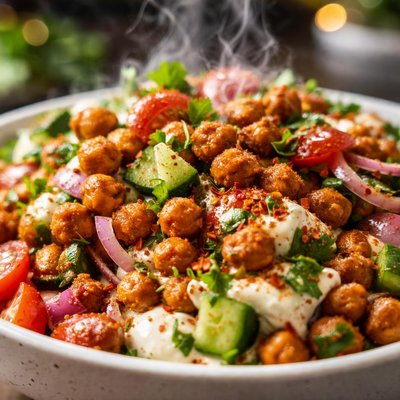 Image of Fiery Chickpea and Yogurt Salad