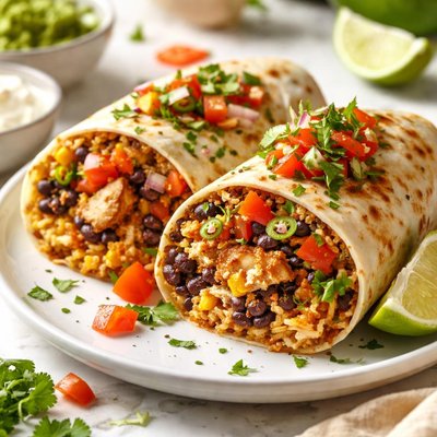 Image of Fiesta Chicken and Bean Burritos