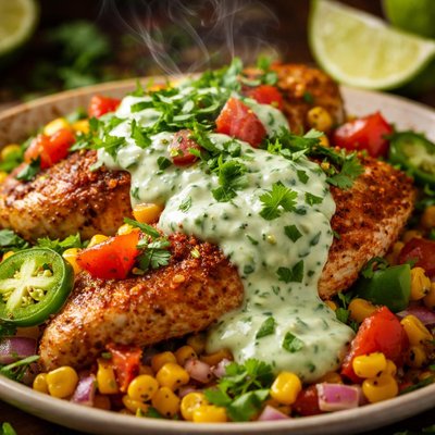 Image of Fiesta Chicken with Jalapeno Cilantro Creme