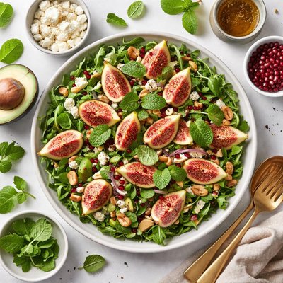 Image of Fig and Mint Salad Raw Food