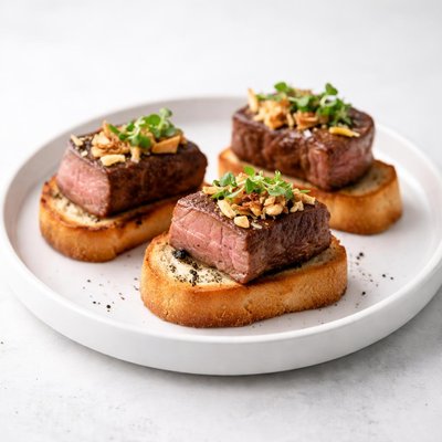 Image of Filet Mignon Garlic Toasts