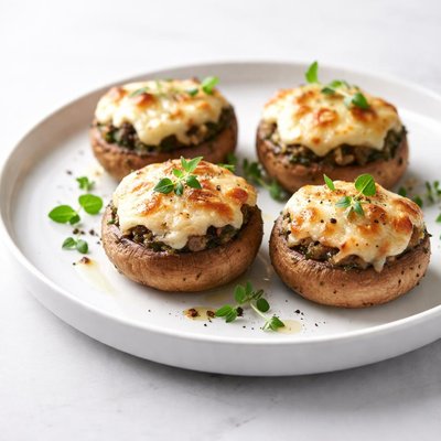 Image of Filled Champignons with Cheese Lid