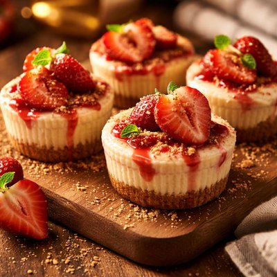 Image of Filled Strawberry Cheesecakes