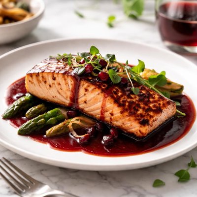 Image of Fillet of Salmon with Pinot Noir Sauce