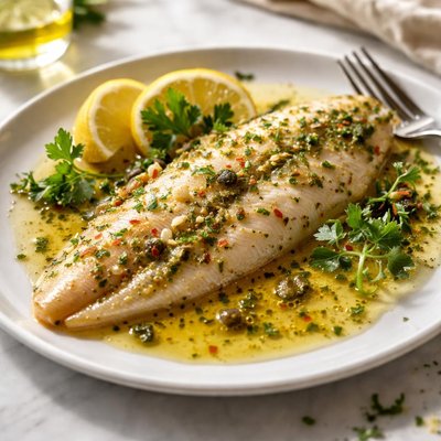 Image of Fillet of Sole in an Oil Sauce