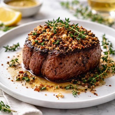 Image of Fillet Steak with Thyme Garlic Crust