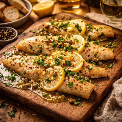 Image of Fillets of Sole in White Wine