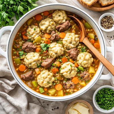 Image of Finnish Beef and Dumpling Soup Klimppisoppa from Finland