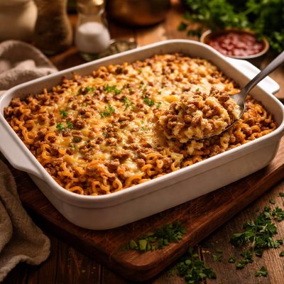 Image of Finnish Macaroni Casserole Suomen Makaronilaatikko