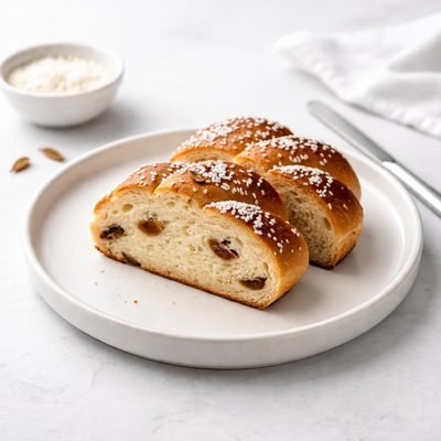 Image of Finnish Sweet Cardamom Raisin Bread Pulla