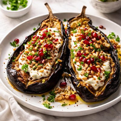 Image of Fire Roasted Eggplant Aubergine with Yogurt