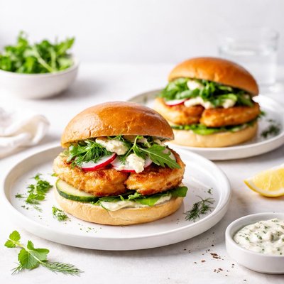 Image of Fish Burgers with Fresh Herbs