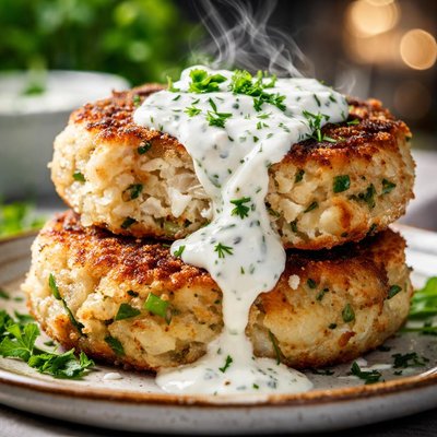 Image of Fish Cakes with Herbed Sauce German