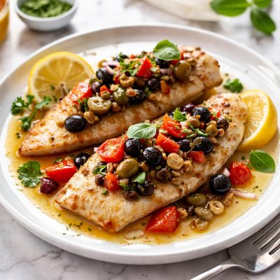 Image of Fish Fillets with Mediterranean Sauce