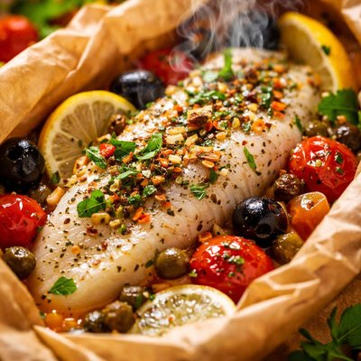 Image of Fish in a Boat Italian Style