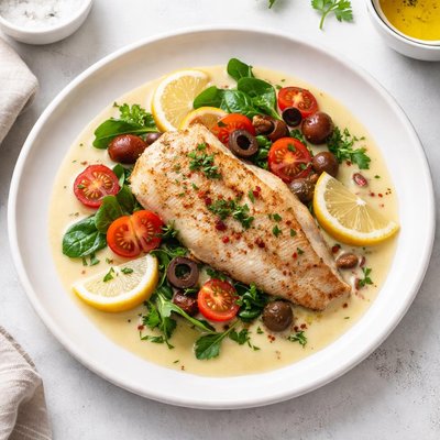 Image of Whole30 Fish in Creamy Lemon Butter Sauce