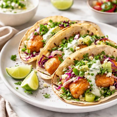 Image of Fish Tacos with Herb Yogurt