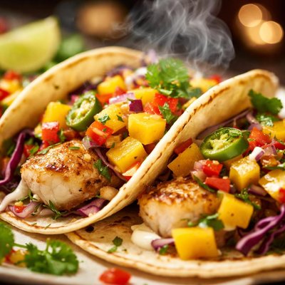 Image of Fish Tacos with Mango Salsa