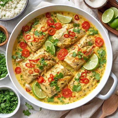 Image of Fish with Coconut Ginger Sauce