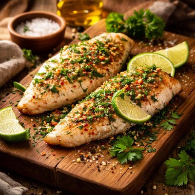 Image of Fish with Herbs and Lime