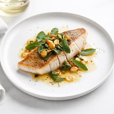 Image of Fish with Sage and Garlic Sauce