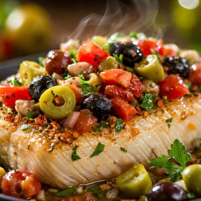 Image of Fish with Salsa and Olives
