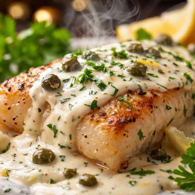 Image of Fish with Sour Cream Sauce