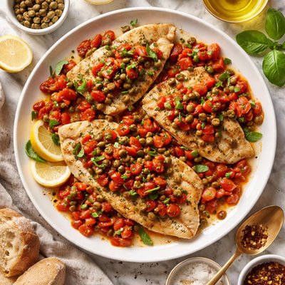 Image of Fish with Tomato Caper Sauce