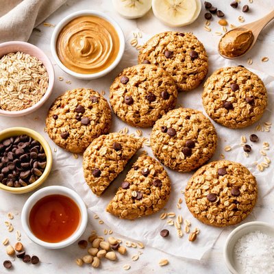Image of Five or Maybe Six Ingredient Peanut Butter Oatmeal Cookies