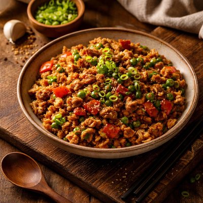 Image of Five Spice Pork and Rice Stir Fry
