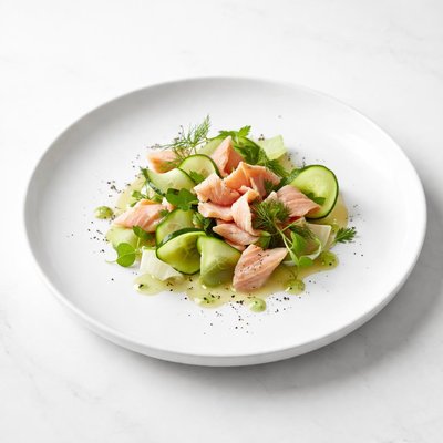 Image of Flaked Salmon and Cucumber