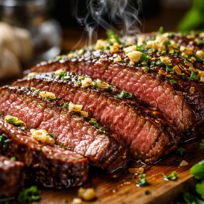Image of Flank Steak with Garlic Butter
