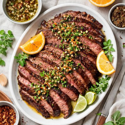 Image of Flank Steak with Garlic Oregano Orange and Cumin